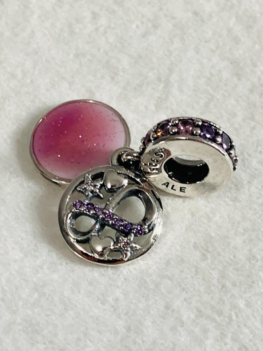 NEW Pandora Infinity Hearts and Stars Dangle Charm / Pandora Silver Charms